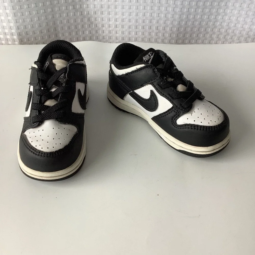 Nike Dunk Low (TDE) Toddler White / Black Sneakers ~ Size 7c ~ Style CW1589 100